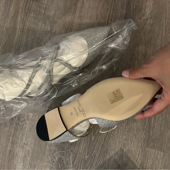 Jimmy Choo NWT LANCER glittered ballet flat shoes - Picture 6 of 7